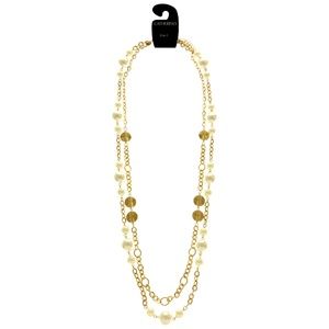Catherine's Multiple-Necklace-Set Gold & White NWT